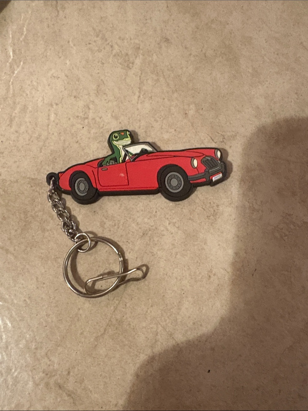 Red Convertible Frog Keychain - rubber